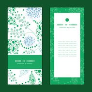 Vector abstract blue and green leaves vertical frame pattern invitation N2