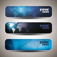 Vector Set of Three Header Designs N2