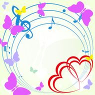 background with heart and music N9