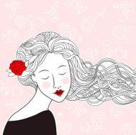 lady with roses in hair