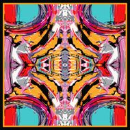 square composition with abstract painting N2
