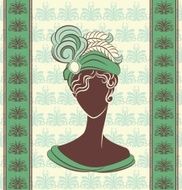 Vintage fashion girl in hat Vector N5