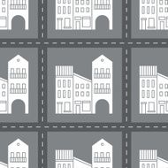 Seamless pattern with houses and streets N3
