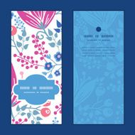 Vector pink flowers vertical frame pattern invitation greeting cards set N3
