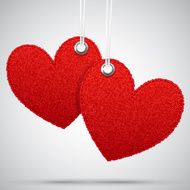 Two hanging decoration hearts