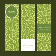 Vector abstract green natural texture vertical banners set pattern background