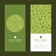 Vector abstract green natural texture vertical round frame pattern invitation N2