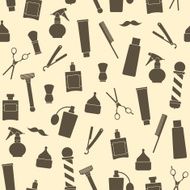 Barber shop vintage seamless background with barber tools