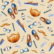 Seamless pattern with stylish hipster things N4