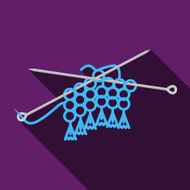 Flat vector icon for handmade Knitting