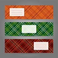 Set of Horizontal Plaid Banners Abstract Geometric ornament Vector serie N2