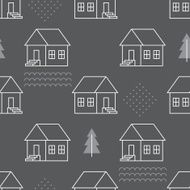 Seamless pattern with country houses N5
