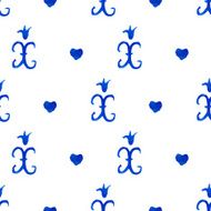 Seamless pattern with Dutch ornaments (Deflt blue style) N10