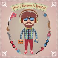 Hipster boy poster