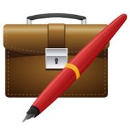 portfolio and pen