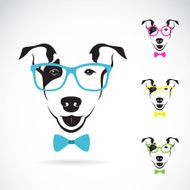 Vector image of a dog (Bull terrier) glasses N2