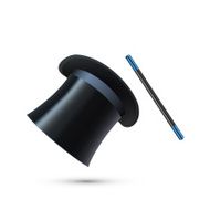 Magician Top Hat with stick Vector N4