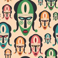 Seamless pattern with colorful carnival masks