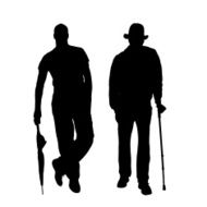 Vector silhouette of men N2