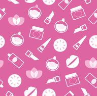 Cosmetics and wellness seamless pattern or texture - pink