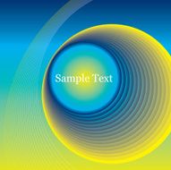 Abstract background with concentric circles in blue and yellow