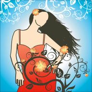 The romantic girl on a flower background N2