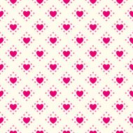 Heart shape vector seamless pattern Pink and white colors N6