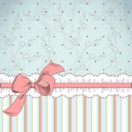 Vintage card design with decorative ribbon and bow N4