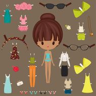 Dress up paper doll with body template