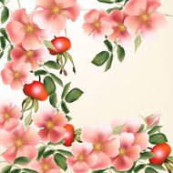 Beautiful vector background with wild roses