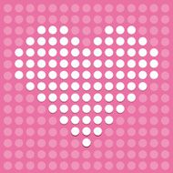 Heart of dots on a pink background
