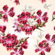 Vector seamless wallpaper with pink flowers