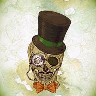 Hipster skull vintage background