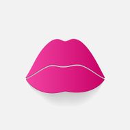 Realistic paper sticker Sexy Lips N9