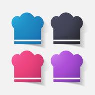 Paper clipped sticker chef cap N7