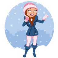 Mujer bajo la nieve