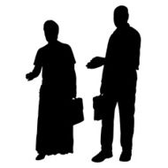 Vector silhouettes of business people N30