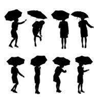 Vector silhouette of a woman N959