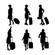 Vector silhouette of businesswoman N35