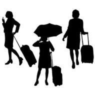 Vector silhouette of businesswoman N36