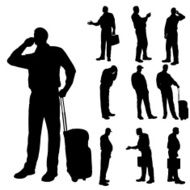 Vector silhouette of businesman N6