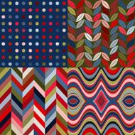 Set of Vector Retro Seamless Abstract Wavy Backgrounds