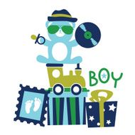 Baby shower for boy composition