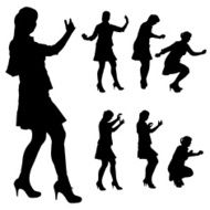 Vector silhouette of a woman N964