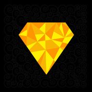 Big yellow polygonal diamond on the black background