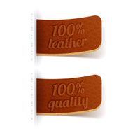 Leather tags Brown embossed labels