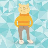 Funny cat-hipster