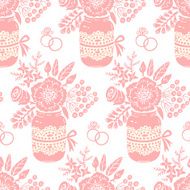 Vintage seamless pattern with a bouquet of flowers N3