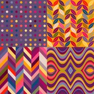 Set of Vector Retro Seamless Abstract Wavy Backgrounds N3