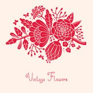 Vintage card with a blossoming branch N6